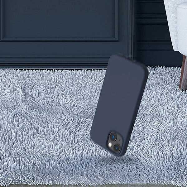 כיסוי לאייפון 13 מיני סיליקון כחול כהה עם מגע קטיפה