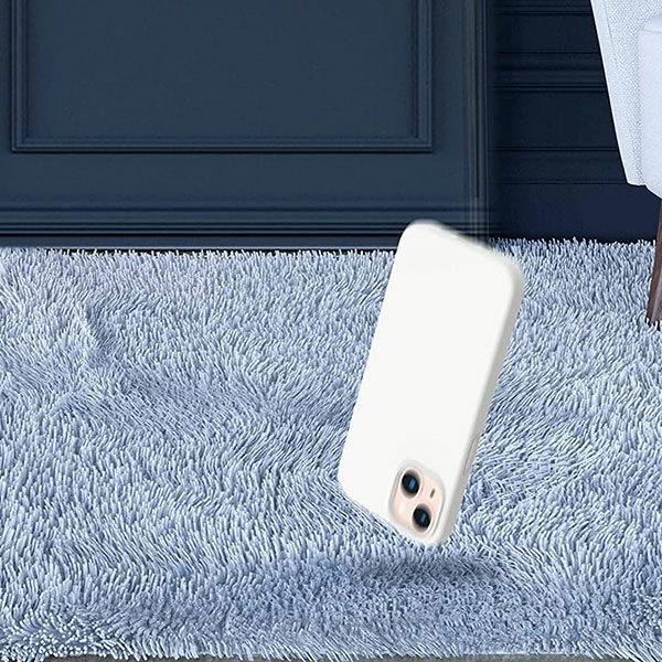 כיסוי לאייפון 13 מיני סיליקון לבן עם מגע קטיפה