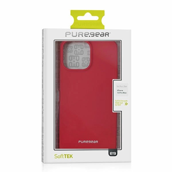 כיסוי לאייפון 13 פרו מקס אדום סיליקון רך ונעים למגע PureGear Softek