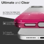כיסוי לאייפון 12 פרו מקס ורוד שקוף קשיח עם מסגרת אלומיניום Raptic Air