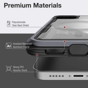 כיסוי לאייפון 12 שחור שקוף תומך MagSafe עמיד במיוחד Raptic Shield Pro