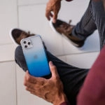 כיסוי לאייפון 12 פרו מקס כחול שקוף קשיח עם מסגרת אלומיניום Raptic Air
