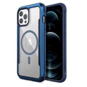 כיסוי לאייפון 12 פרו כחול שקוף תומך MagSafe עמיד Raptic Shield Pro