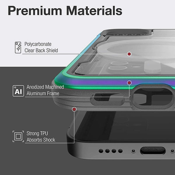 כיסוי לאייפון 12 צבעוני שקוף תומך MagSafe עמיד במיוחד Raptic Shield Pro