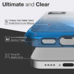 כיסוי לאייפון 12 כחול שקוף קשיח עם מסגרת אלומיניום Raptic Air