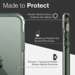 כיסוי לאייפון 11 פרו שקוף ירוק כהה קשיח עם מסגרת אלומיניום Raptic Air