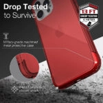 כיסוי לאייפון 13 פרו מקס שקוף אדום קשיח עם מסגרת אלומיניום Raptic Air