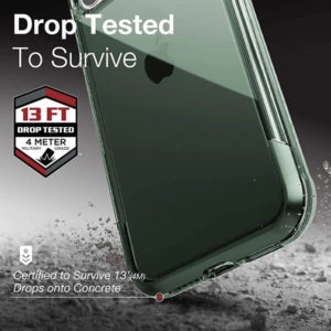 כיסוי לאייפון 11 פרו שקוף ירוק כהה קשיח עם מסגרת אלומיניום Raptic Air