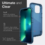 כיסוי לאייפון 13 פרו מקס שקוף כחול קשיח עם מסגרת אלומיניום Raptic Air