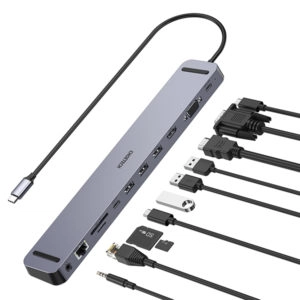 מפצל 11 ב-1 מ-USB-C ל-USB-C, USB, HDMI, אודיו ועוד Choetech