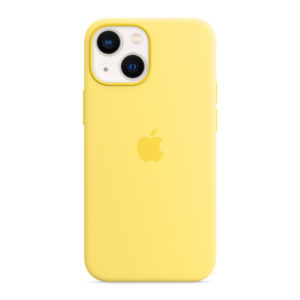 כיסוי לאייפון 13 מיני צהוב גרידת לימון מקורי סיליקון תומך MagSafe