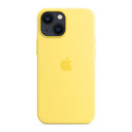 כיסוי לאייפון 13 מיני צהוב גרידת לימון מקורי סיליקון תומך MagSafe