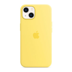 כיסוי לאייפון 13 צהוב גרידת לימון מקורי סיליקון תומך MagSafe