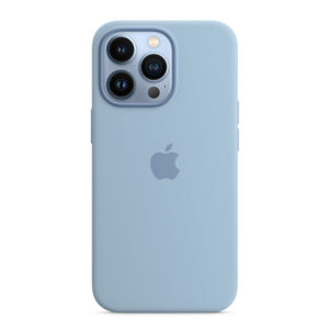 כיסוי לאייפון 13 פרו כחול ערפל מקורי סיליקון תומך MagSafe