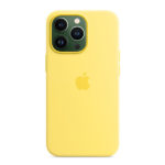 כיסוי לאייפון 13 פרו צהוב גרידת לימון מקורי סיליקון תומך MagSafe