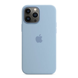 כיסוי לאייפון 13 פרו מקס כחול ערפל מקורי סיליקון תומך MagSafe