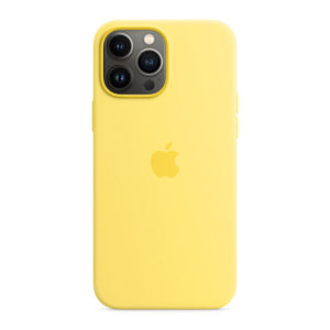 כיסוי לאייפון 13 פרו מקס צהוב גרידת לימון מקורי סיליקון תומך MagSafe