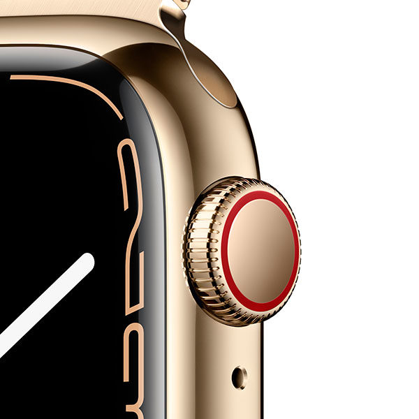 שעון חכם Apple Watch Series 7 41mm זהב פלדת אל-חלד תומך GPS ו-Cellular עם רצועת Milanese Loop