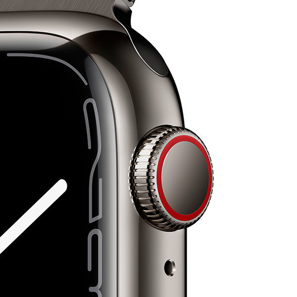 שעון חכם Apple Watch Series 7 41mm שחור פלדת אל-חלד תומך GPS ו-Cellular עם רצועת Milanese Loop