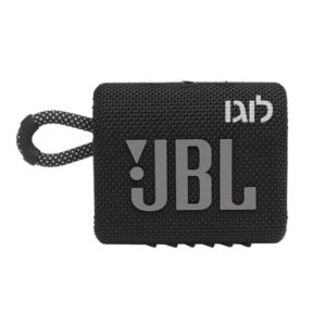 רמקול ממותג JBL GO 3 שחור עם מבנה קומפקטי וסאונד עוצמתי