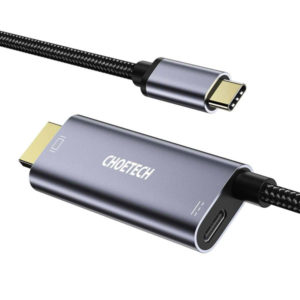 מתאם USB-C ל-HDMI עם טעינה לסמארטפון Choetech שחור