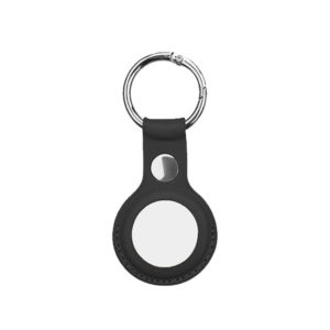 כיסוי ל-AirTag מחזיק מפתחות שחור Target דמוי עור