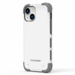 כיסוי לאייפון 14 פלוס לבן חזק עם במפרים בולמי זעזועים PureGear DualTek