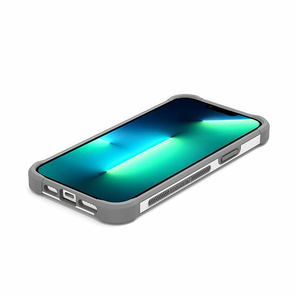 כיסוי לאייפון 14 פרו לבן חזק עם במפרים בולמי זעזועים PureGear DualTek
