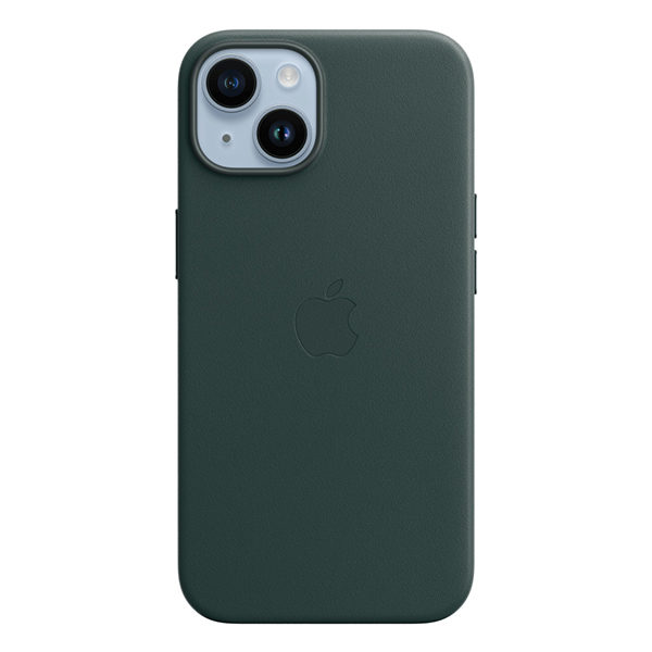 כיסוי לאייפון 14 מקורי ירוק יער עור תומך MagSafe