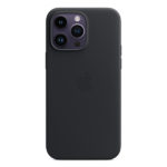 כיסוי עור מקורי לאייפון 14 פרו מקס שחור חצות תומך MagSafe
