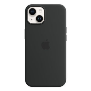 כיסוי לאייפון 14 מקורי שחור חצות סיליקון תומך MagSafe