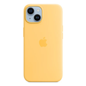 כיסוי לאייפון 14 צהוב שמש מקורי סיליקון תומך MagSafe