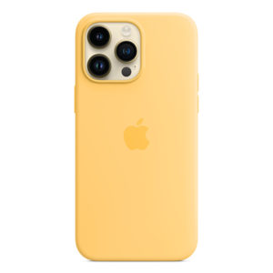 כיסוי לאייפון 14 פרו מקס צהוב שמש מקורי סיליקון תומך MagSafe