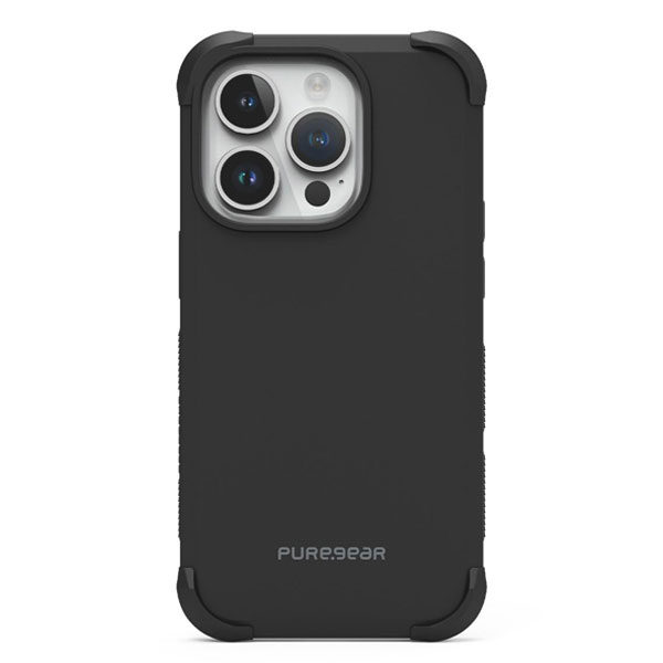 כיסוי לאייפון 14 פרו מקס שחור חזק עם בולמי זעזועים PureGear DualTek
