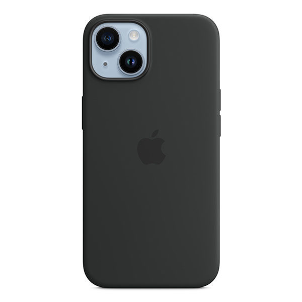 כיסוי מקורי לאייפון 14 פלוס שחור חצות סיליקון תומך MagSafe