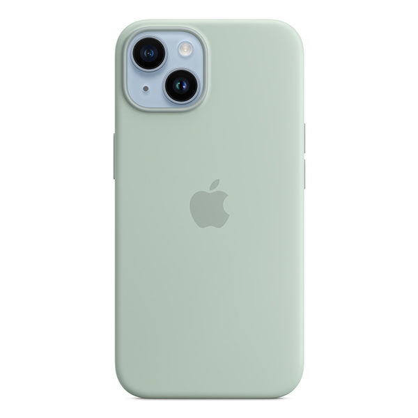 כיסוי מקורי לאייפון 14 פלוס ירוק סוקולנט סיליקון תומך MagSafe