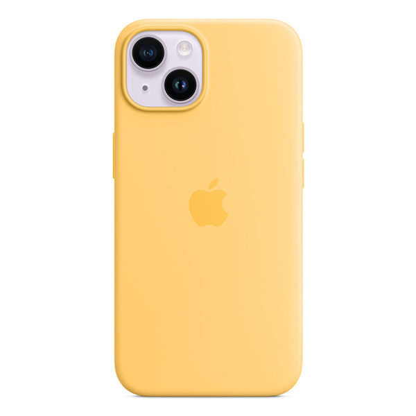 כיסוי לאייפון 14 פלוס צהוב שמש סיליקון מקורי תומך MagSafe