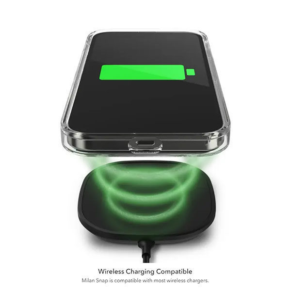 כיסוי לאייפון 14 פלוס מערבולת ירוק Gear4 Milan Snap תומך MagSafe