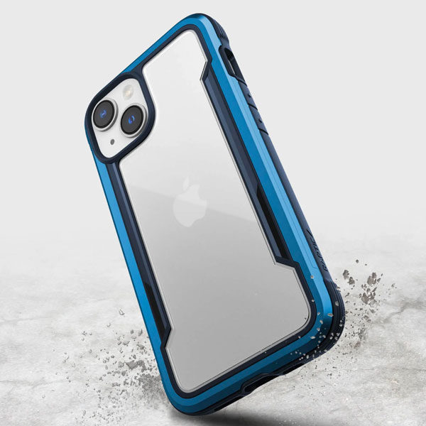 כיסוי לאייפון 14 כחול שקוף אלומיניום Raptic Shield