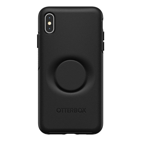כיסוי לאייפון XS Max שחור עם תופסן Otterbox Symmetry PopSocket