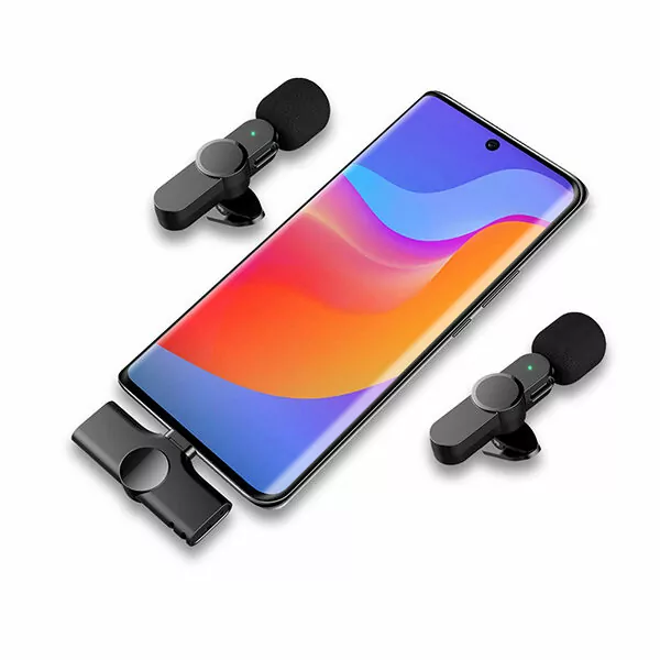 מיקרופון דש אלחוטי כפול עם USB-C וקליפס | איכות שמע מעולה להקלטה מושלמת