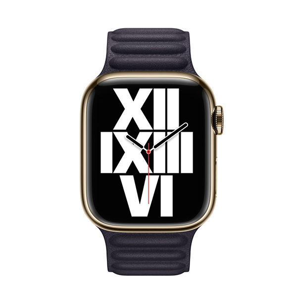 רצועת עור לשעון אפל 41 מ"מ מקורית דיו כהה Apple Watch Leather Link S/M