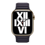 רצועת עור מקורית לשעון אפל 45 מ”מ דיו כהה Apple Watch Leather Link S/M