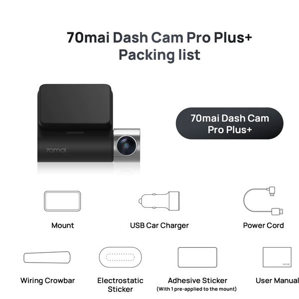 מצלמה לרכב 24/7 קדמית Xiaomi 70mai Dash Cam Pro Plus