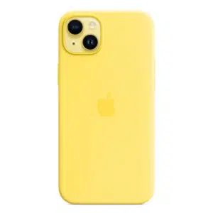 כיסוי מקורי לאייפון 14 פלוס צהוב קנרי סיליקון תומך MagSafe