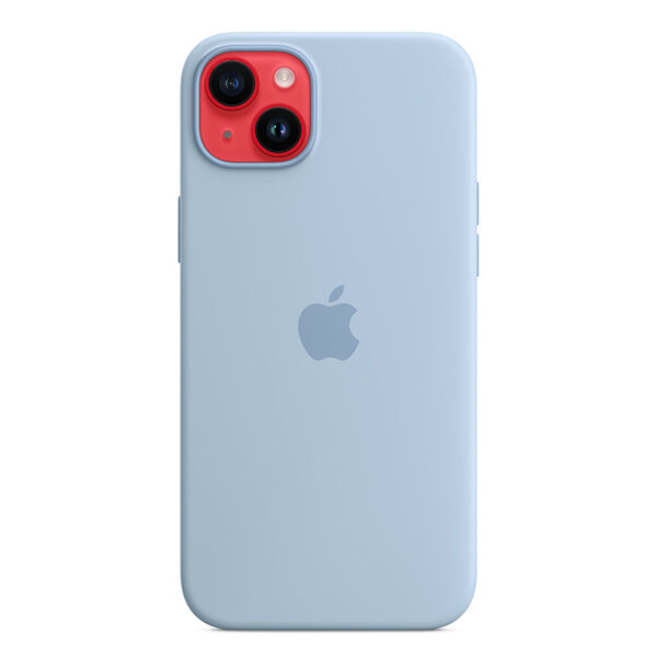 כיסוי מקורי לאייפון 14 פלוס כחול שמיים סיליקון תומך MagSafe