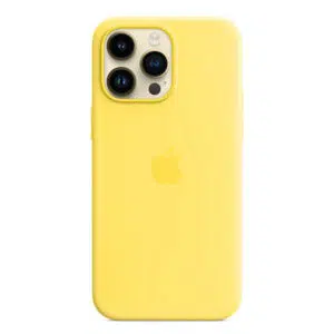 כיסוי לאייפון 14 פרו מקס מקורי צהוב קנרי סיליקון תומך MagSafe