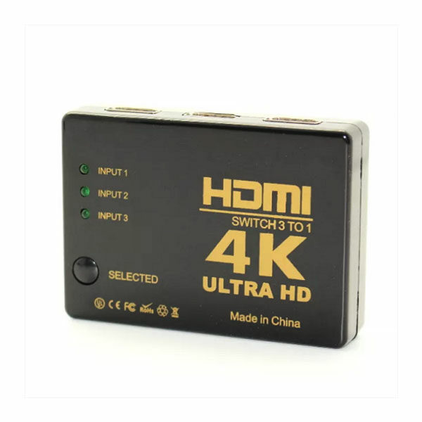 מפצל 3 כניסות HDMI לאחת עם שלט אלחוטי Gold Touch 4K Switch 1 To 3