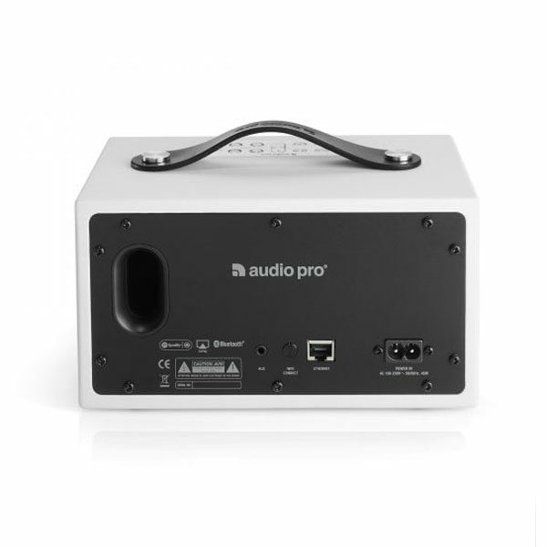רמקול נייד Audio Pro Addon C3 לבן עם מבנה קומפקטי וסאונד עוצמתי