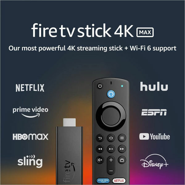 סטרימר אלחוטי FireTV Stick Max להזרמת תכנים Amazon